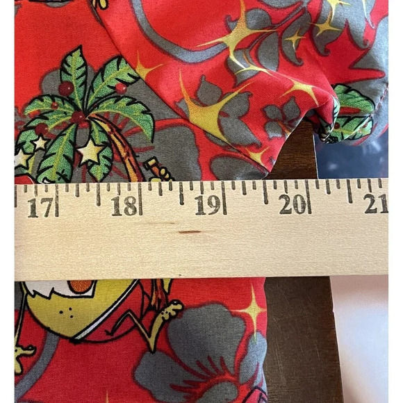 SSLR Boys Hawaiian Christmas Santa Surf Red Shirt Button Down Short Sleeve Large - Picture 3 of 7